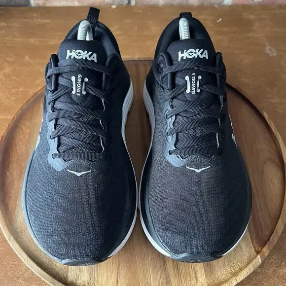 Hoka One One Gaviota 5 Men's 8 D Road Running Cushion Black White Sneaker Shoes
